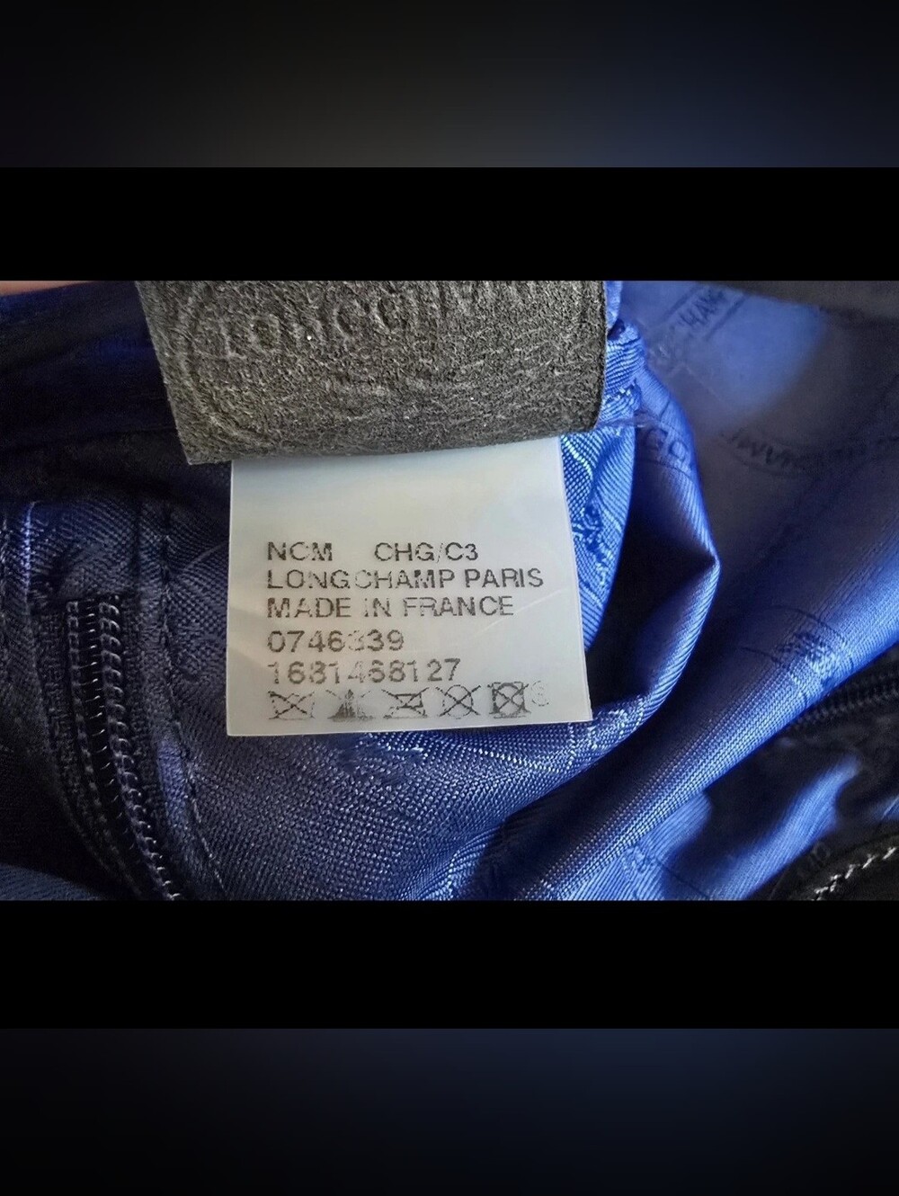 *RARE* LONGCHAMP Canvas Chevron Horse Logo Hand Tote Bag Toggle Button Open Top - Picture 15 of 16